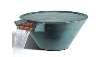 Slick Rock Concrete 22" Conical Cascade Water Bowl | Denim | Copper Spillway | KCC22CSPC-DENIM