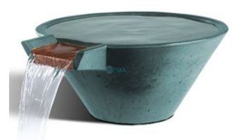 Slick Rock Concrete 29" Conical Cascade Water Bowl |  Adobe | Copper Spillway | KCC29CSPC-ADOBE