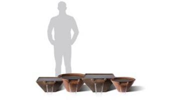 Slick Rock Concrete 22" Conical Cascade Water Bowl | Gray | Copper Spillway | KCC22CSPC-GRAY