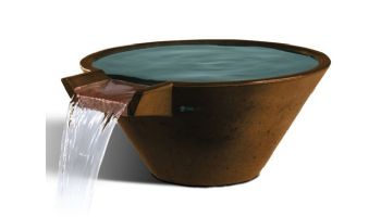 Slick Rock Concrete 29" Conical Cascade Water Bowl | Rust Buff | Copper Spillway | KCC29CSPC-RUSTBUFF