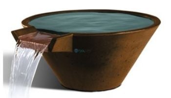 Slick Rock Concrete 29" Conical Cascade Water Bowl |  Adobe | Copper Spillway | KCC29CSPC-ADOBE
