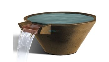 Slick Rock Concrete 22" Conical Cascade Water Bowl | Umber | Copper Spillway | KCC22CSPC-UMBER