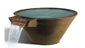 Slick Rock Concrete 29" Conical Cascade Water Bowl |  Adobe | Copper Spillway | KCC29CSPC-ADOBE