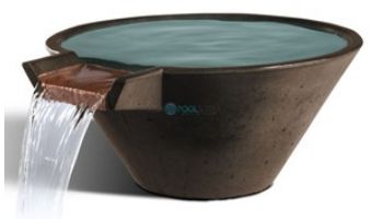Slick Rock Concrete 29" Conical Cascade Water Bowl | Great White | Stainless Steel Spillway | KCC29CSPSS-GREATWHITE