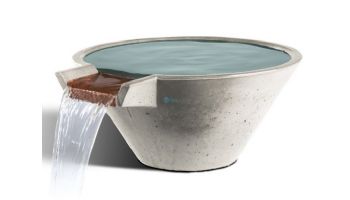 Slick Rock Concrete 22" Conical Cascade Water Bowl | Great White | Stainless Steel Spillway | KCC22CSPSS-GREATWHITE