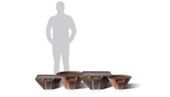 Slick Rock Concrete 29" Conical Cascade Water Bowl | Great White | Stainless Steel Spillway | KCC29CSPSS-GREATWHITE