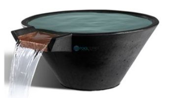 Slick Rock Concrete 22" Conical Cascade Water Bowl With Stainless Steel Spillway
