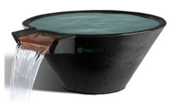 Slick Rock Concrete 29" Conical Cascade Water Bowl | Great White | Stainless Steel Spillway | KCC29CSPSS-GREATWHITE