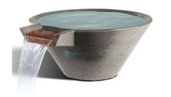 Slick Rock Concrete 29" Conical Cascade Water Bowl | Great White | Stainless Steel Spillway | KCC29CSPSS-GREATWHITE