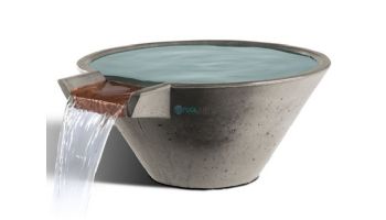 Slick Rock Concrete 29" Conical Cascade Water Bowl | Shale | Stainless Steel Spillway | KCC29CSPSS-SHALE