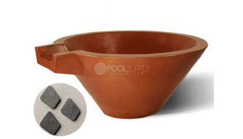 Slick Rock Concrete 30" Conical Spill Water Bowl | Gray | Copper Spillway | KSPC3014SPC-GRAY
