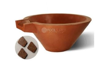 Slick Rock Concrete 30" Conical Spill Water Bowl | Mahogany | Copper Spillway | KSPC3014SPC-MAHOGANY