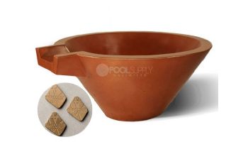 Slick Rock Concrete 30" Conical Spill Water Bowl | Umber | Stainless Steel Spillway | KSPC3014SPSS-UMBER