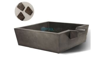 Slick Rock Concrete 30" Box Spill Water Bowl | Coal Gray | Stainless Steel Spillway | KSPB3010SPSS-COALGRAY