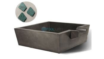 Slick Rock Concrete 30" Box Spill Water Bowl | Denim | Stainless Steel Spillway | KSPB3010SPSS-DENIM