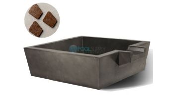 Slick Rock Concrete 30" Box Spill Water Bowl | Mahogany | Stainless Steel Spillway | KSPB3010SPSS-MAHOGANY