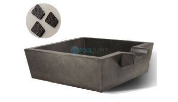 Slick Rock Concrete 30" Box Spill Water Bowl | Onyx | Stainless Steel Spillway | KSPB3010SPSS-ONYX