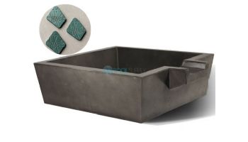 Slick Rock Concrete 30" Box Spill Water Bowl | Seafoam | Stainless Steel Spillway | KSPB3010SPSS-SEAFOAM