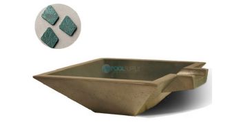 Slick Rock Concrete 30" Square Spill Water Bowl | Seafoam | Stainless Steel Spillway | KSPS3010SPSS-SEAFOAM