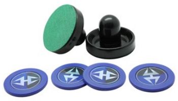 Hathaway Air Hockey 3.75-Inch Strikers and 2.87-Inch Puck Set | Black and Blue | BG50384