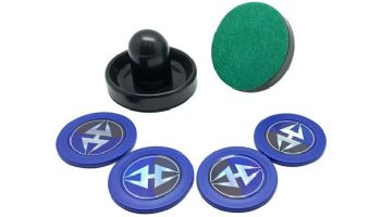 Hathaway Air Hockey 3.75-Inch Strikers and 2.87-Inch Puck Set | Black and Blue | BG50384