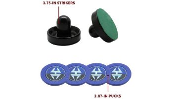 Hathaway Air Hockey 3.75-Inch Strikers and 2.87-Inch Puck Set | Black and Blue | BG50384