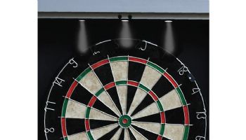 Hathaway Geneva Bristle Dartboard and Cabinet Set with LED Lighting | Walnut Finish | BG50394