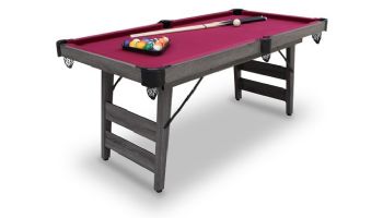 Hathaway Pendleton 6-Ft. Portable Pool Table | Driftwood Finish with Burgundy Felt | BG50379