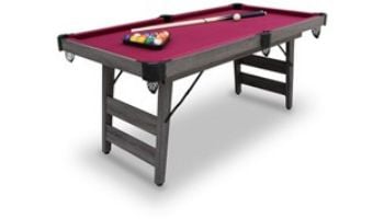 Hathaway Pendleton 6-Ft. Portable Pool Table | Driftwood Finish with Burgundy Felt | BG50379