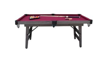 Hathaway Pendleton 6-Ft. Portable Pool Table | Driftwood Finish with Burgundy Felt | BG50379