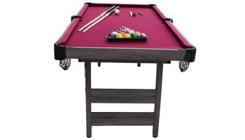 Hathaway Pendleton 6-Ft. Portable Pool Table | Driftwood Finish with Burgundy Felt | BG50379