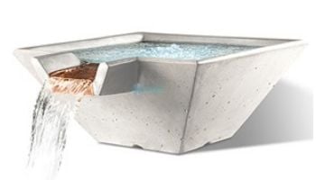 Slick Rock Concrete 22" Square Cascade Water Bowl With No Liner