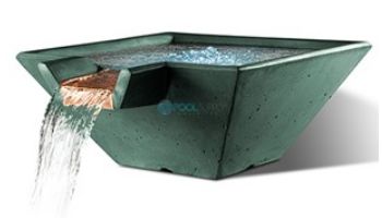 Slick Rock Concrete 22" Square Cascade Water Bowl | Great White | No Liner | KCC22SNL-GREATWHITE