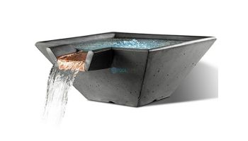 Slick Rock Concrete 29" Square Cascade Water Bowl | Gray | No Liner | KCC29SNL-GRAY