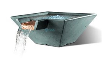 Slick Rock Concrete 34" Square Cascade Water Bowl | Onyx | No Liner | KCC34SNL-ONYX