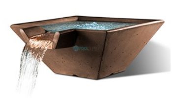 Slick Rock Concrete 34" Square Cascade Water Bowl | Onyx | No Liner | KCC34SNL-ONYX