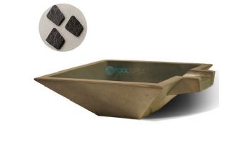 Slick Rock Concrete 30" Square Spill Water Bowl | Onyx | No Liner | KSPS3010NL-ONYX