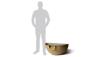 Slick Rock Concrete 16" Half Spill Water Bowl | Shale | No Liner | KSPH3616NL-SHALE