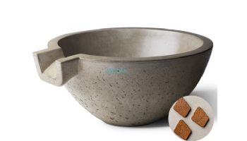 Slick Rock Concrete 24" Classic Spill Water Bowl | Copper | No Liner | KSPC2412NL-COPPER