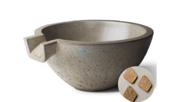Slick Rock Concrete 24" Classic Spill Water Bowl | Umber | No Liner | KSPC2412NL-UMBER