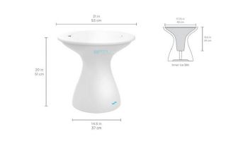 Ledge Lounger Autograph 20" Tall Ice Bin Side Table | In-Pool & Poolside Lounge Bin Side Table | Wheat Lid - White Base | LL-AG-ST-T-HL-W-WE