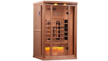 Golden Designs 2 Person Full Spectrum PureTech Near Zero EMF FAR Infrared Sauna with Himalayan Salt Bar | Hemlock | GDI-8020-02
