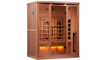 Golden Designs 2 Person Full Spectrum PureTech Near Zero EMF FAR Infrared Sauna with Himalayan Salt Bar | Hemlock | GDI-8020-02