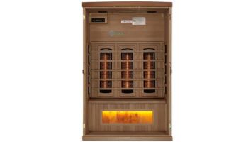 Golden Designs 2 Person Full Spectrum PureTech Near Zero EMF FAR Infrared Sauna with Himalayan Salt Bar | Hemlock | GDI-8020-02