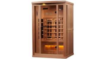 Golden Designs 2 Person Full Spectrum PureTech Near Zero EMF FAR Infrared Sauna with Himalayan Salt Bar | Hemlock | GDI-8020-02
