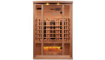 Golden Designs 2 Person Full Spectrum PureTech Near Zero EMF FAR Infrared Sauna with Himalayan Salt Bar | Hemlock | GDI-8020-02