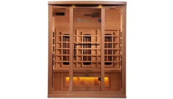 Golden Designs 3 Person Full Spectrum PureTech Near Zero EMF FAR Infrared Sauna with Himalayan Salt Bar | Hemlock | GDI-8030-02