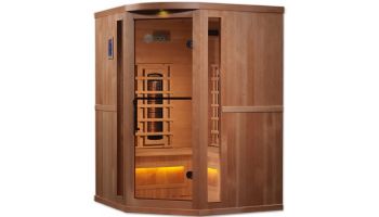 Golden Designs 3 Person Full Spectrum PureTech Near Zero EMF FAR Infrared Sauna with Himalayan Salt Bar | Hemlock | GDI-8035-02