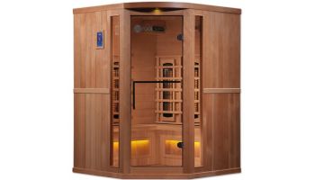 Golden Designs 3 Person Full Spectrum PureTech Near Zero EMF FAR Infrared Sauna with Himalayan Salt Bar | Hemlock | GDI-8035-02