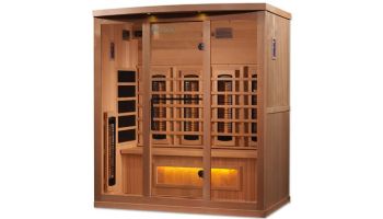 Golden Designs 4 Person Full Spectrum PureTech Near Zero EMF FAR Infrared Sauna with Himalayan Salt Bar | Hemlock | GDI-8040-02